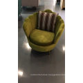 hotel leisure metal leg chair yellow velvet armchair